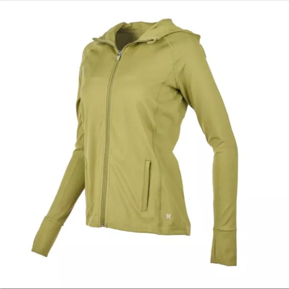 Hurley Women's‎ Relaxed Jacket Hooded Olive Branch Size Small Stretch